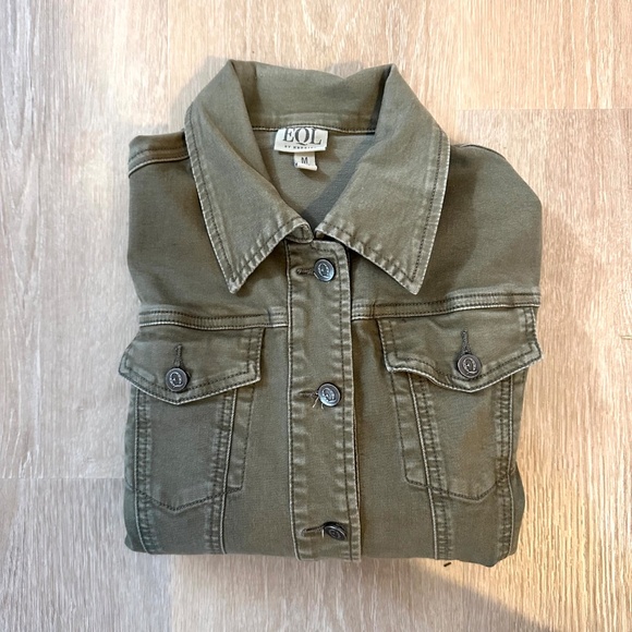 EQL Jean Jacket in Moss Green Size Small - Picture 5 of 5